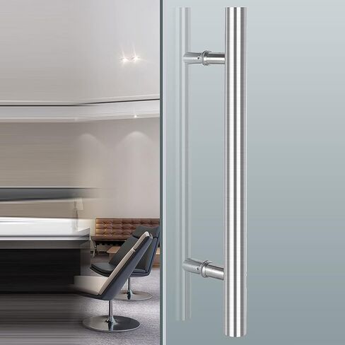Stainless Steel Pull Door Handle, Commercial H-Shape Push Pull Door Handle, for Glass Door Wooden Door,Modern Entry Door Handle, Silver(Silver-600 * 400Mm) Door Handle in Kuwait