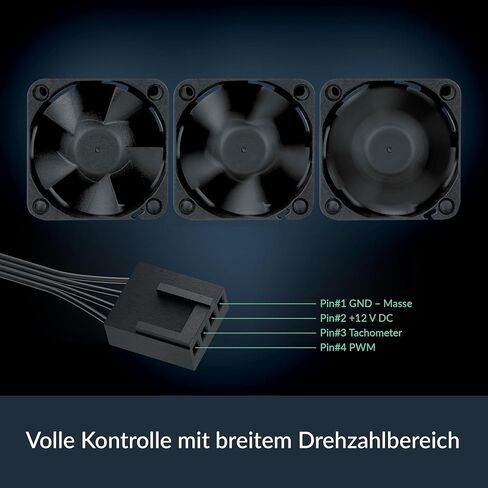 ARCTIC S4028-6K (5 Pack) - 40x40x28 mm Fan, 250-6000 RPM, PWM Regulated, 4-pin Connector, 12 V DC - Black in Kuwait