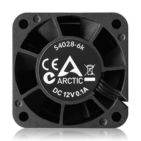 ARCTIC S4028-6K (5 Pack) - 40x40x28 mm Fan, 250-6000 RPM, PWM Regulated, 4-pin Connector, 12 V DC - Black in Kuwait