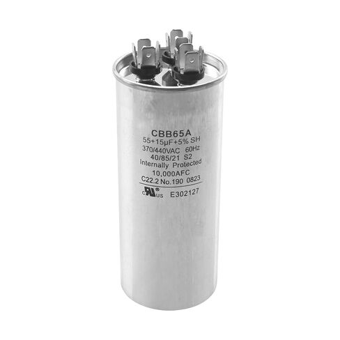 55 + 15 فائق التوهج 55/15 MFD 370/440 VAC مكثف تشغيل دائري مزدوج لمجموعة الخدمة Dometic 3314471.017، ومكثف التيار المتردد RV، ومضخة حرارية، ومكثف مستقيم بارد، ومحركات التيار المتردد أو مكيفات الهواء in Kuwait