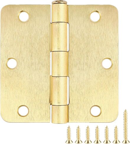 Satin Brass Rounde Door Hinges 3-1/2" x 3.5 inch, 1/4 Radius, Satin Brass 3 ½ Inch 18 Pack in Kuwait