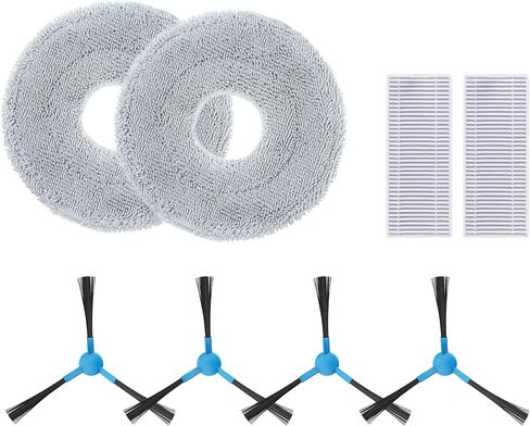 Robot Vacuum Replacement Kit, Replacement Parts for Robot Vacuum Cleaner, with 4 Side Brushes, 2 HEPA Filters, 2 Mop Pads Accessories for V5, V5 PRO in Kuwait