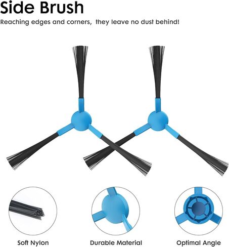 Robot Vacuum Replacement Kit, Replacement Parts for Robot Vacuum Cleaner, with 4 Side Brushes, 2 HEPA Filters, 2 Mop Pads Accessories for V5, V5 PRO in Kuwait