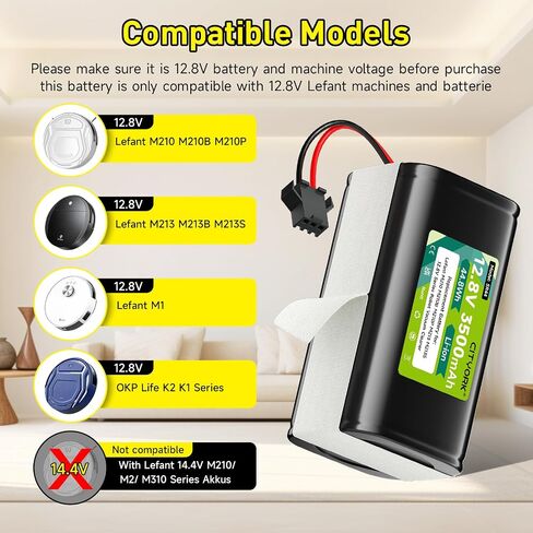 بطارية بديلة 12.8 فولت 3500 مللي أمبير M210 لـ Lefant M210 Pro M210B M210P M213 M213S M1، لمكنسة الروبوت OKP Life K2 in Kuwait