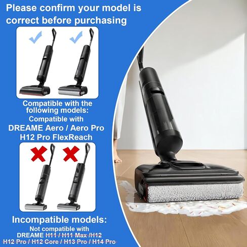 فرشاة دوارة وفلتر HEPA لقطع غيار المكنسة الكهربائية DREAME Aero/Aero Pro / H12 Pro FlexReach الرطبة والجافة، 2 فرشاة دوارة + 2 مرشحات HEPA + 1 فرشاة تنظيف in Kuwait