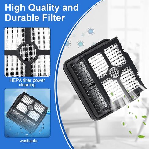 فرشاة دوارة وفلتر HEPA لقطع غيار المكنسة الكهربائية DREAME Aero/Aero Pro / H12 Pro FlexReach الرطبة والجافة، 2 فرشاة دوارة + 2 مرشحات HEPA + 1 فرشاة تنظيف in Kuwait