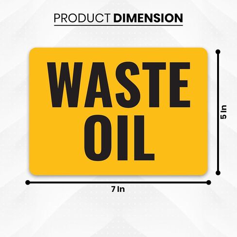 5 x Waste Oil Signs – Caution Used Oil Warning Stickers for Used Oil Containers and Tanks – 7 x 5 Vinyl Labels – Self-Adhesive, Non-Rusting, Weatherproof, Waterproof Decals for Business, Shops, Warehouses, Construction Sites in Kuwait