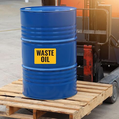 5 x Waste Oil Signs – Caution Used Oil Warning Stickers for Used Oil Containers and Tanks – 7 x 5 Vinyl Labels – Self-Adhesive, Non-Rusting, Weatherproof, Waterproof Decals for Business, Shops, Warehouses, Construction Sites in Kuwait