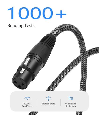 2 حزمة XLR أنثى إلى 1/4 TRS كابل 3FT - سلك صوت متوازن مضفر، 3-Pin XLR أنثى إلى 6.35 مم TRS كابل ميكروفون ذكر للخلاط، ومكبرات الصوت النشطة، ومعدات الاستوديو in Kuwait