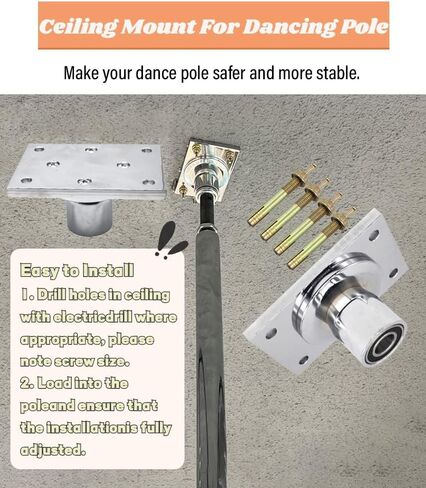 Professional Dancing Pole Dance Pole Ceiling Mount, 9ft 10ft 11ft 12ft Spinning Static Dancing Pole for Home Bedroom Apartment Club Tall Ceiling, Stripper Pole for Heavy Duty Plus Size Women, Holds Up in Kuwait