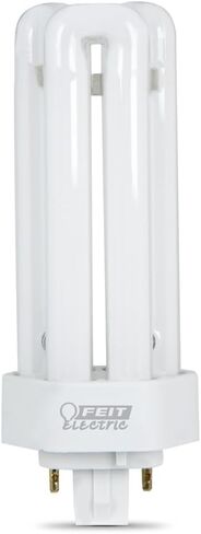 لمبة إضاءة Feit Electric 26 وات PLT CFL، قاعدة GX24Q-3 ذات 4 دبابيس، 1600 لومن، 4100 كلفن أبيض بارد، لمبة فلورسنت مدمجة على شكل PL للأغراض العامة وإضاءة المهام، عمر 10,000 ساعة، PLT26E/41 in Kuwait