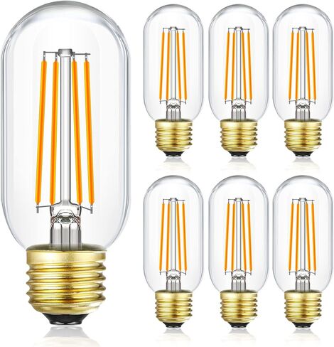مصابيح LED G16.5 قابلة للتعتيم، مصابيح إضاءة LED E26 Edison، لمبة إضاءة 60 وات تساوي 60 وات، 600 لومن، أبيض ناعم 3000 ك، لمبة إضاءة كروية للقلادة، لمبة شمعة خيطية عتيقة مع ديكور، Φ1.97 بوصة * 2.99 بوصة، 6 عبوات. in Kuwait