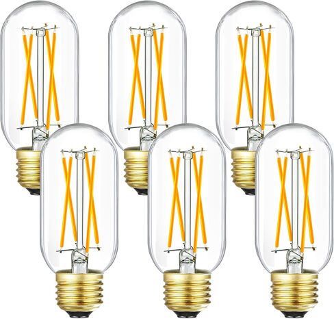 مصابيح LED G16.5 قابلة للتعتيم، مصابيح إضاءة LED E26 Edison، لمبة إضاءة 60 وات تساوي 60 وات، 600 لومن، أبيض ناعم 3000 ك، لمبة إضاءة كروية للقلادة، لمبة شمعة خيطية عتيقة مع ديكور، Φ1.97 بوصة * 2.99 بوصة، 6 عبوات. in Saudi Arabia
