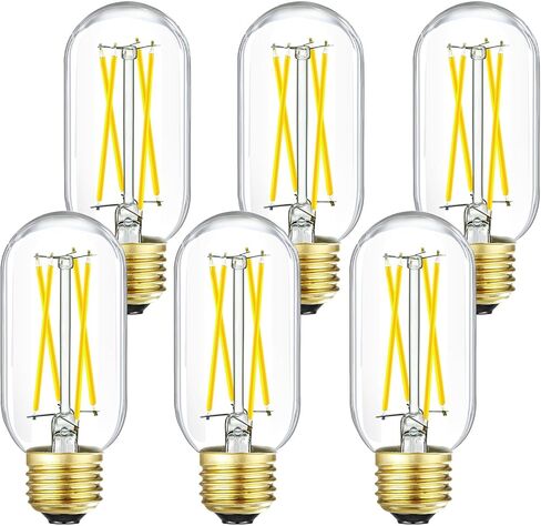 مصابيح LED G16.5 قابلة للتعتيم، مصابيح إضاءة LED E26 Edison، لمبة إضاءة 60 وات تساوي 60 وات، 600 لومن، أبيض ناعم 3000 ك، لمبة إضاءة كروية للقلادة، لمبة شمعة خيطية عتيقة مع ديكور، Φ1.97 بوصة * 2.99 بوصة، 6 عبوات. in Saudi Arabia