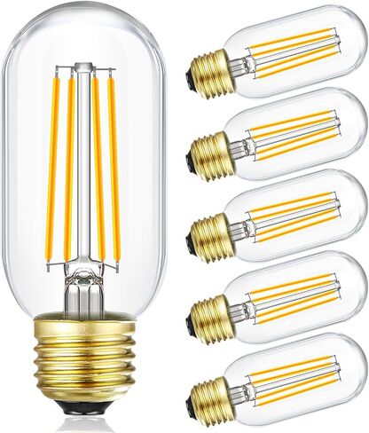 مصابيح LED G16.5 قابلة للتعتيم، مصابيح إضاءة LED E26 Edison، لمبة إضاءة 60 وات تساوي 60 وات، 600 لومن، أبيض ناعم 3000 ك، لمبة إضاءة كروية للقلادة، لمبة شمعة خيطية عتيقة مع ديكور، Φ1.97 بوصة * 2.99 بوصة، 6 عبوات. in Saudi Arabia
