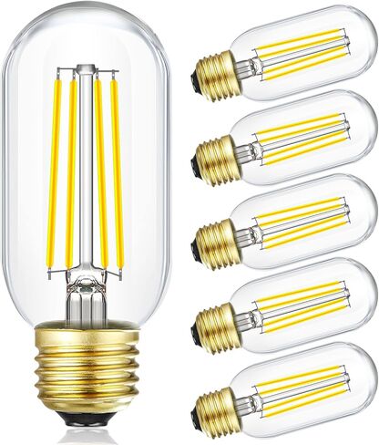 مصابيح LED G16.5 قابلة للتعتيم، مصابيح إضاءة LED E26 Edison، لمبة إضاءة 60 وات تساوي 60 وات، 600 لومن، أبيض ناعم 3000 ك، لمبة إضاءة كروية للقلادة، لمبة شمعة خيطية عتيقة مع ديكور، Φ1.97 بوصة * 2.99 بوصة، 6 عبوات. in Saudi Arabia