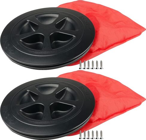 SEAFLO Deck Plate Hatch for Marine Boat Kayak Choose Size, Color and Storage Bag (4", Black with Storage Bag 2-Pack) in Kuwait