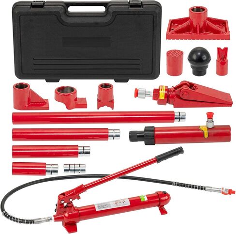 10 Ton Porta Power Hydraulic Jack Kit, 22000 Lbs Capacity Hydraulic Multifunctional Jack with 4.6 ft/1.4 m Oil Hose, Auto Body Frame Repair Kit, Storage Case, for Car Repair, Truck, Garage in Kuwait
