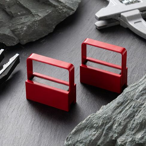 Kanayu 2 Pcs Handle Magnet, 50 lb 2.1 x 2 x 0.8 Inch Red Magnetic Pickup Tool for Nails Screws and Nut Bolts Metal Parts Steel Iron Parts Finder in Kuwait