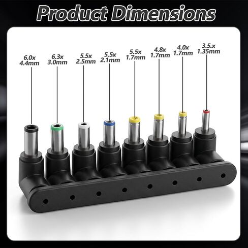 5.5 X 2.1 Mm Dc Power Jack, 8 Pcs DC Power Adapter Kit Right Angle Jack Converter Barrel Connector Set in Kuwait
