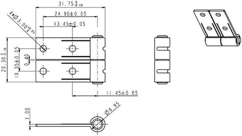 360 Degree Metal Damped Rotating Shaft Cushioning Torsion Hinge Arbitrarily Stop Hinges 2Pcs in Kuwait