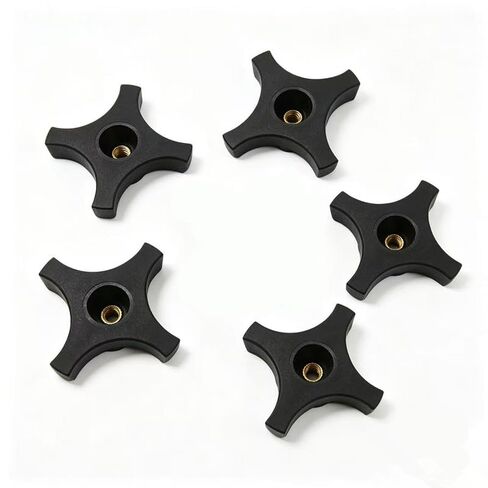 5-Pack of Black Square knobs, 1/4-20 Wing Nuts, 2-inch Diameter, with Through Brass Inserts, Suitable for lawnmowers, Woodworking Tools and Clamps, Umbrella Holder Clamps, etc. in Kuwait