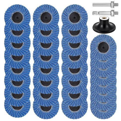 Flap Discs for Die Grinder with 1/4" Holder Roll Lock Sanding Disc 32 Pcs | 40/60/80/120 Grit Flat Flap Discs for Surface Grinding, Stock, Rust Removal, Finishing, Deburring in Kuwait