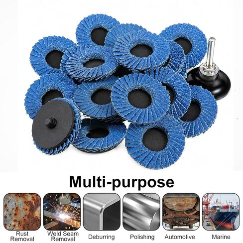 Flap Discs for Die Grinder with 1/4" Holder Roll Lock Sanding Disc 32 Pcs | 40/60/80/120 Grit Flat Flap Discs for Surface Grinding, Stock, Rust Removal, Finishing, Deburring in Kuwait
