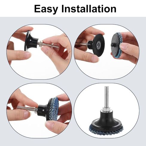 Flap Discs for Die Grinder with 1/4" Holder Roll Lock Sanding Disc 32 Pcs | 40/60/80/120 Grit Flat Flap Discs for Surface Grinding, Stock, Rust Removal, Finishing, Deburring in Kuwait