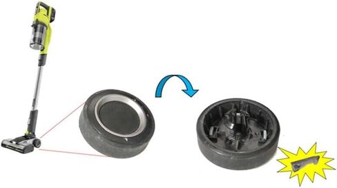 2pcs Wheels for Cordless Stick Vacuum (PCL720K / PBLSV716K/P724B), Replacement for Ryobi OEM in Kuwait