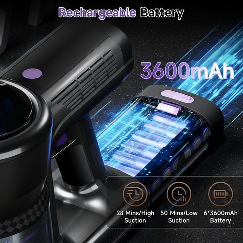 Cordless Vacuum Cleaner, Hardwood Floor Vacuum Cleaners for Home, Stick Wireless Vacuum with LED Light, 50 Min Runtime and Self-Standing, Lightweight Vacuum for Pet Hair, Carpets & Hard Floors in Kuwait