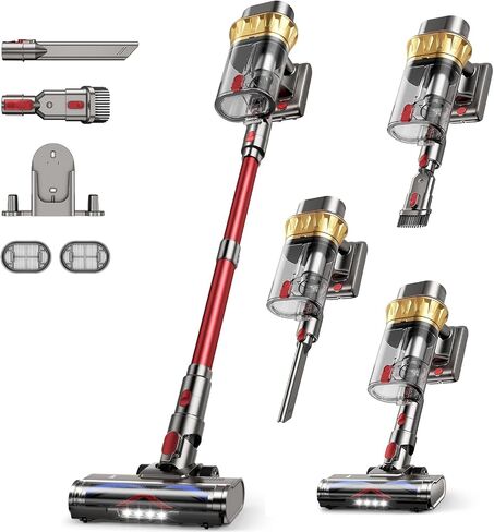 Cordless Vacuum Cleaner, 650W Powerful Suction Stick Vacuum, 75-Min Runtime & 2.5L Large Dust Cup, Anti-Tangle, Self-Standing, Lightweight Vacuum Cleaners for Home, Carpet, Hardwood Floor, Pet Hair in Kuwait