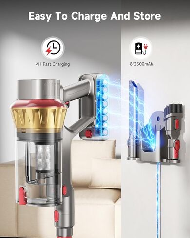 Cordless Vacuum Cleaner, 650W Powerful Suction Stick Vacuum, 75-Min Runtime & 2.5L Large Dust Cup, Anti-Tangle, Self-Standing, Lightweight Vacuum Cleaners for Home, Carpet, Hardwood Floor, Pet Hair in Kuwait