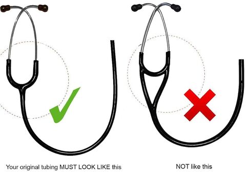 (سماعة الطبيب بكلتا الأذنين) أنبوب بديل من ريلاينس ميديكال متوافق مع Littmann® Classic II SE, 2 SE، سماعة الطبيب - أنابيب سوداء عادية in Kuwait