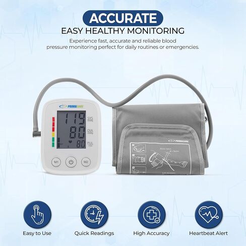 جهاز قياس ضغط الدم الرقمي الأوتوماتيكي Primacare DS-8007 من أعلى الذراع للاستخدام المنزلي in Kuwait