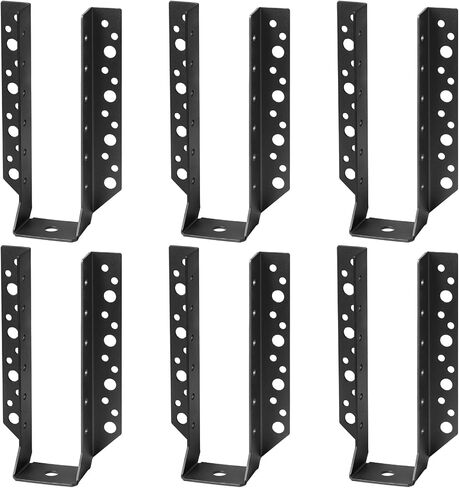 6 Pack Actual 2x6 Rough Cut Joist Hanger,Repair for Old Work Joist,Black | 14 Gauge in Saudi Arabia