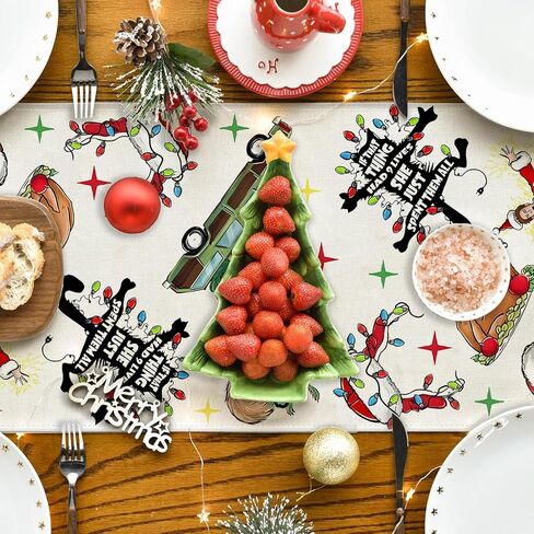 عيد الميلاد عطلة الجدول عداء الأحمر والأخضر Vaction عيد الميلاد غطاء الطاولة الشتاء الموسمية تزيين في العطلة عيد ميلاد سعيد زينة للمنزل الطرف in Saudi Arabia