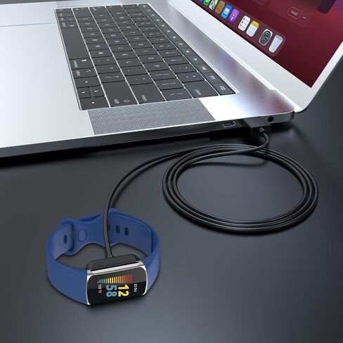 كابل شاحن Sqrmekoko بطول 3.3 قدم لـ Fitbit Charge 5 وCharge 6 وLuxe - سلك شحن USB بديل سريع للشحن السريع والآمن in Kuwait