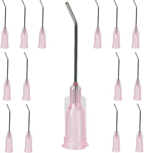 15pcs18G blunt tip glue dispensing nozzles Blunt-nosed needle glue applicator, used for applying industrial liquids, adhesives, inks, perfumes, lip glosses. 45 Degrees Bent 1inches (18G 15pcs) in Saudi Arabia