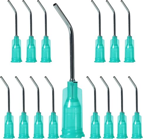 15pcs18G blunt tip glue dispensing nozzles Blunt-nosed needle glue applicator, used for applying industrial liquids, adhesives, inks, perfumes, lip glosses. 45 Degrees Bent 1inches (18G 15pcs) in Saudi Arabia