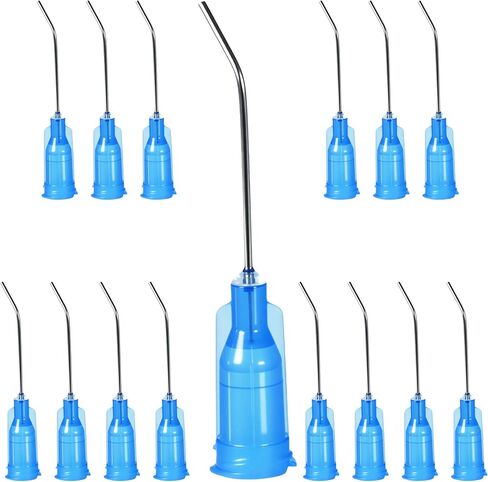 15pcs18G blunt tip glue dispensing nozzles Blunt-nosed needle glue applicator, used for applying industrial liquids, adhesives, inks, perfumes, lip glosses. 45 Degrees Bent 1inches (18G 15pcs) in Saudi Arabia