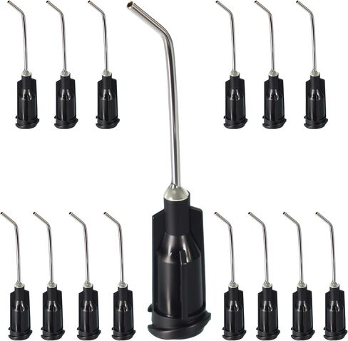 15pcs18G blunt tip glue dispensing nozzles Blunt-nosed needle glue applicator, used for applying industrial liquids, adhesives, inks, perfumes, lip glosses. 45 Degrees Bent 1inches (18G 15pcs) in Saudi Arabia