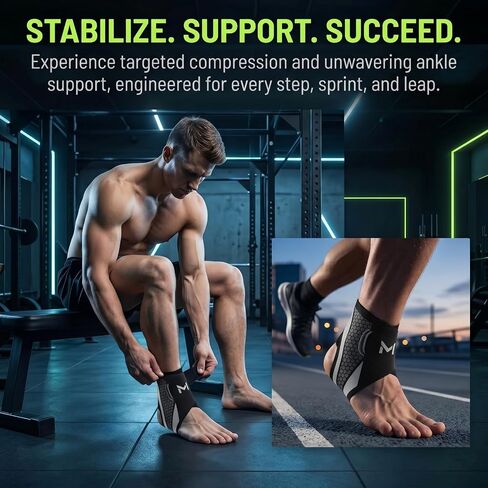 Ankle Brace.Adjustable Velcro Stabilizer, Compression Sleeve for Sprain Relief, Arch and Heel Support, for Running, Walking, Sports.（2 PCS） in Kuwait