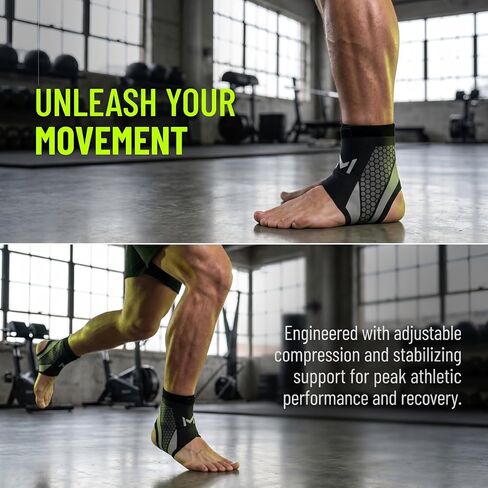 Ankle Brace.Adjustable Velcro Stabilizer, Compression Sleeve for Sprain Relief, Arch and Heel Support, for Running, Walking, Sports.（2 PCS） in Kuwait