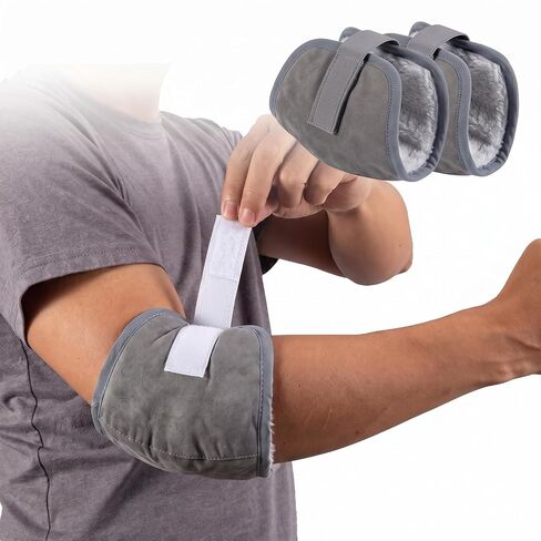 Elbow Pads for Pressure Sores & Bedsores, Premium Suede and Fluff Elbow Protectors No Sponge Design, Adjustable Medical Elbow Protector Pads for Elderly Bedridden Care & Office, Universal Size Blue in Kuwait