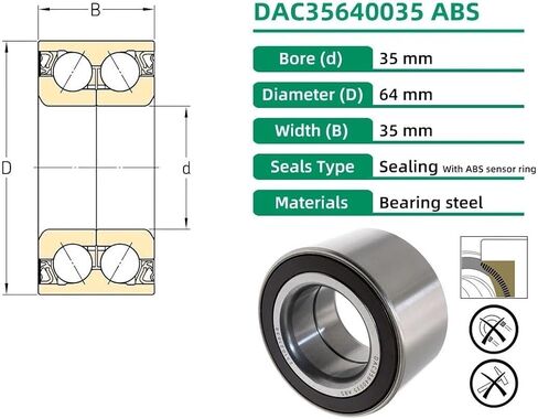 1PC DAC35640035ABS Car Bearing 35x64x35mm Wheel Bearings with ABS Sensor Ring in Kuwait