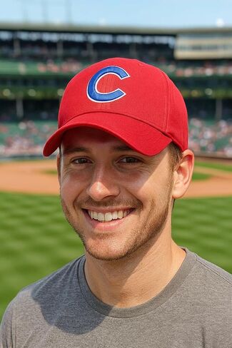 Officially Licensed Chicago Baseball Red MVP Hat Adjustable Cubs Classic Team Logo Embroidered Structured Cap in Kuwait