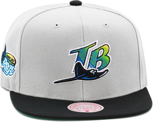 Mitchell & Ness Tampa Bay Devil Rays Cooperstown MLB Away Snapback Hat Cap - Grey/Black in Kuwait