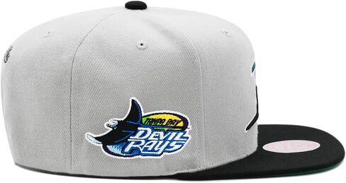 Mitchell & Ness Tampa Bay Devil Rays Cooperstown MLB Away Snapback Hat Cap - Grey/Black in Kuwait