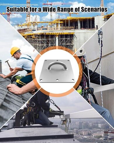 7.8 x 7.8 Inch D-Ring Anchor Plate for Concrete Walls Ceilings Columns, Heavy Duty Reusable Fall Protection D-Plate Anchor, Thickness 8mm in Kuwait